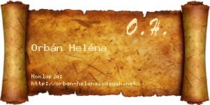 Orbán Heléna névjegykártya